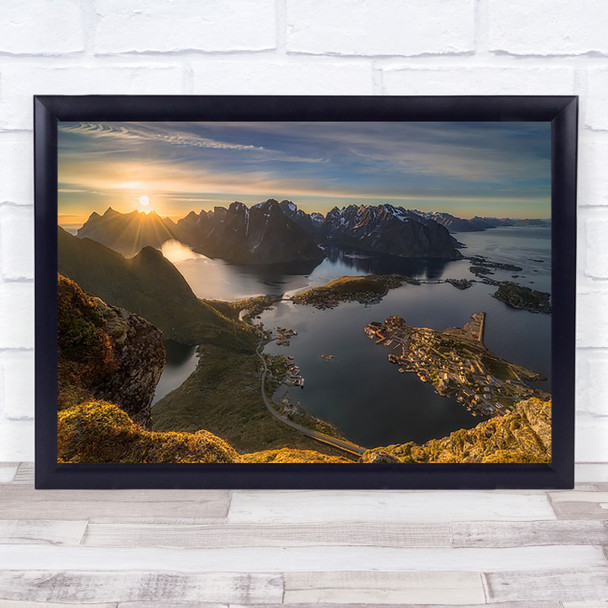Magic Moment Arctic Beach Evening Fjord Gravdalsbukta Lake Wall Art Print