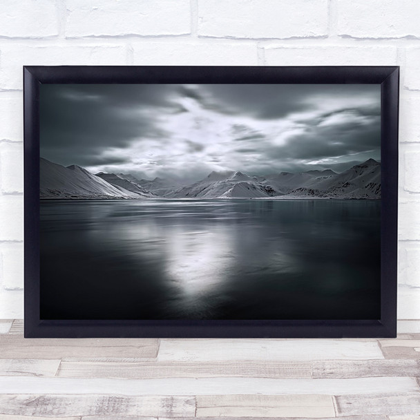 Magic Moment Snow Ice Winter Frozen Cold Mountains Seascape Lake Wall Art Print