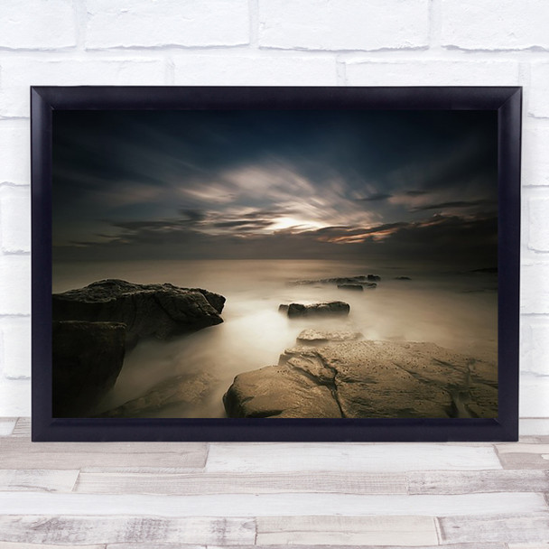 Morning Breaks Milky Water Silky Rocks Rock Seascape Wall Art Print