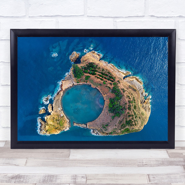 Mother Nature's Eye Villa Portugal Drone Aerial Seascape Island Art Print