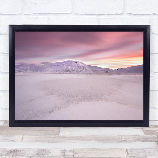 National Park Sunrise Winter Snow Pastel Colours Mountains Wall Art Print