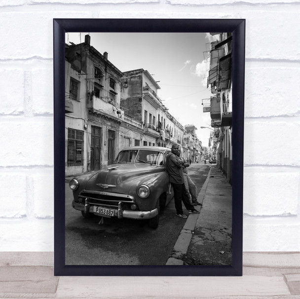 Old Havana Cuba Car Classic Alley Wall Art Print