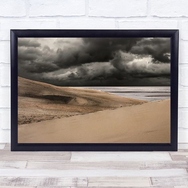 Pyla-sur-Mer Beach Clouds Nature Environment Dune Pylat France Wall Art Print