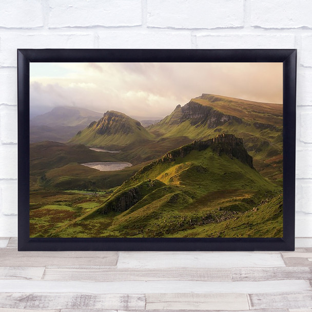 Quiraing Lake Hill Mountain Highlands Wall Art Print