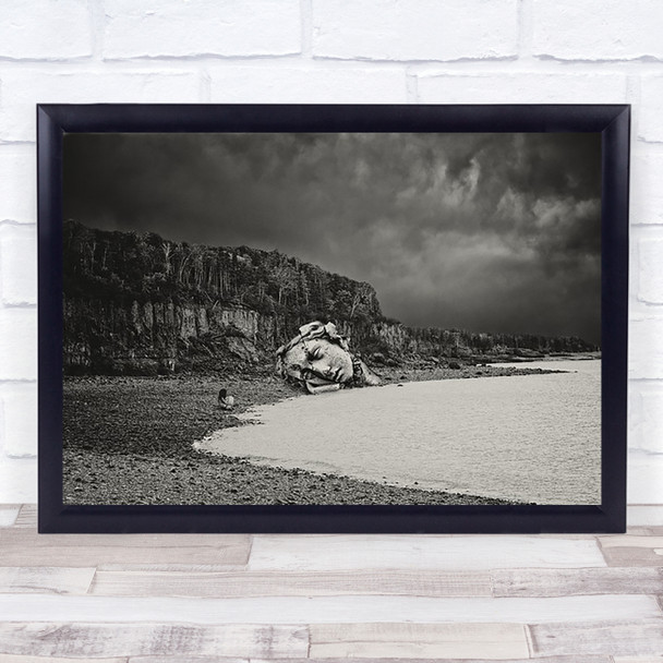 relic Shoreline Dark Dystopian Sculpture Wall Art Print
