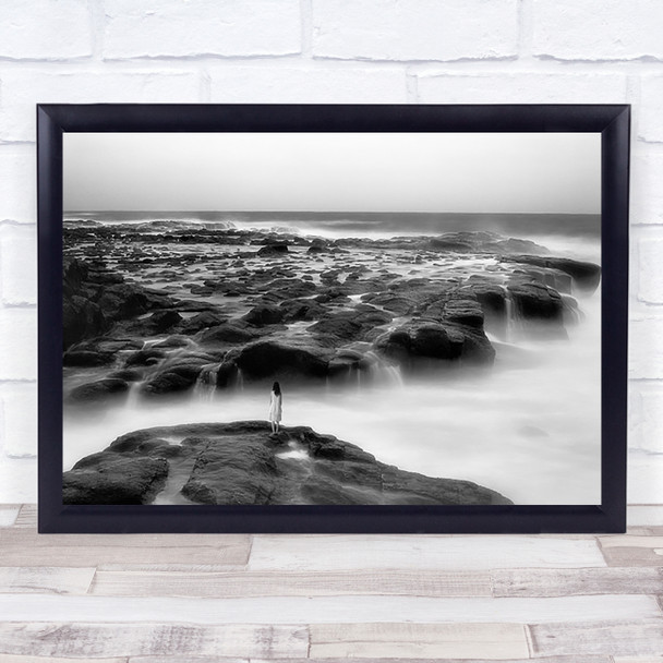 Small Person Lonely Alone Solitude Seascape Water Wall Art Print