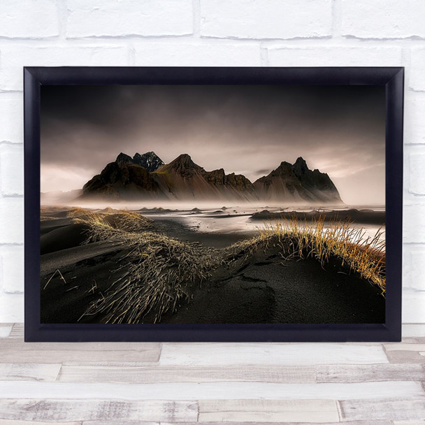 Stokksnes Sea Ice Iceland Workshop Sunset Beach Coast Coastal Wall Art Print