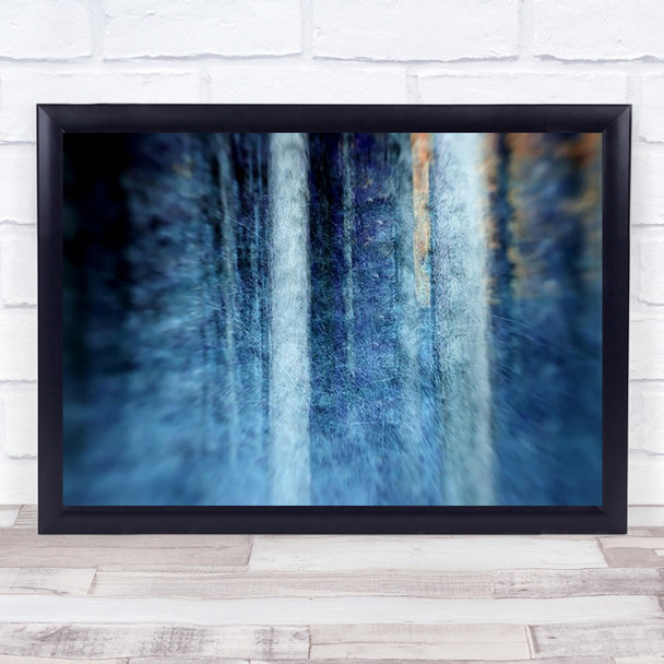 The Forest Trees Blue Abstract Texture Toned Monocolour Blur Blurry Art Print