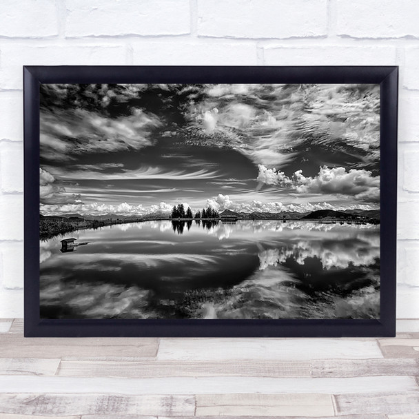 The Mirror Of Clouds Lake Austria River Water Cloud Cloudy Wall Art Print