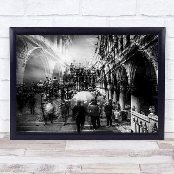 The Tourists Street Palace Architecture Avenue Double Exposure Wall Art Print