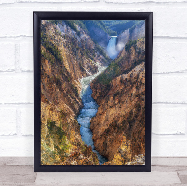 The Yellowstone Waterfall Wyoming Us United States Wall Art Print