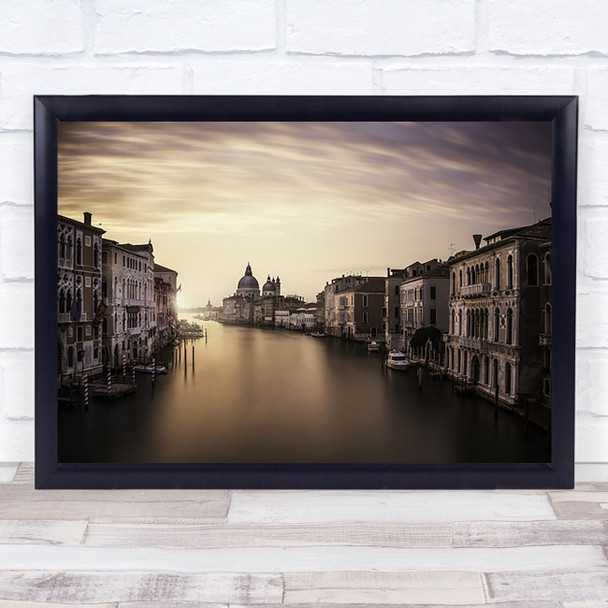 Venice Water City Town Italy Canal River Clouds Cloud Wall Art Print