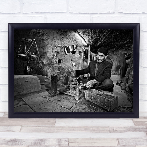 Aba Texture Iran Hat Man Old Weave Weaving Wall Art Print