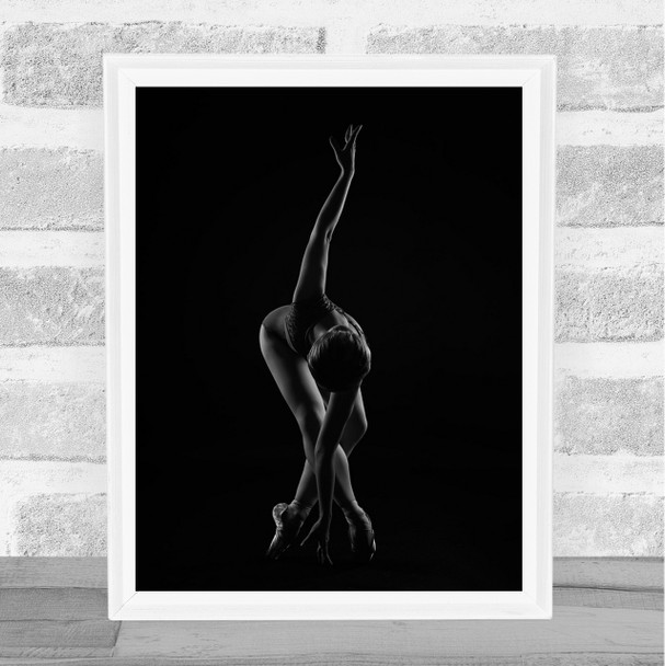 Ballerina Silhouette Grace Performance Dancer Wall Art Print