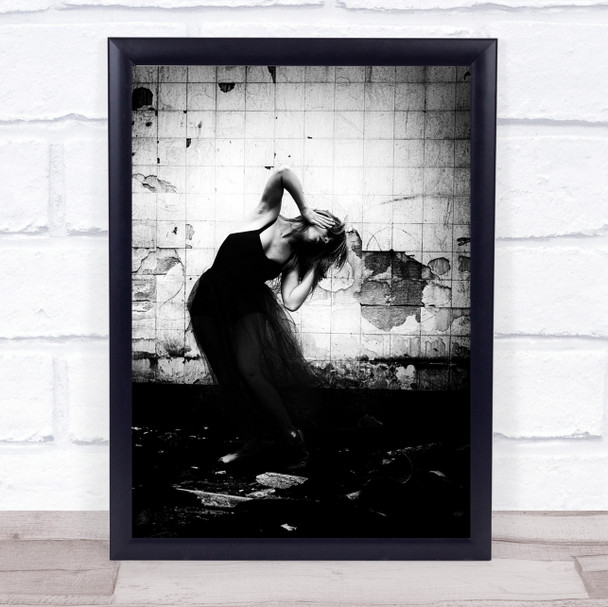 Black White Model Posing Posture Tiles Wall Art Print