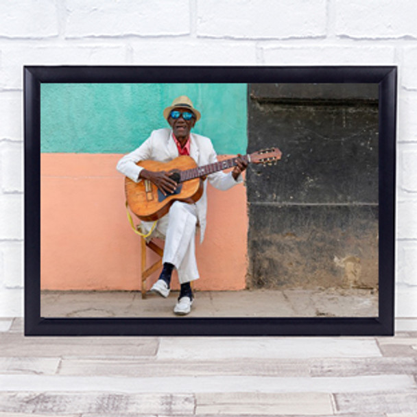 Cuban Guitarist Colour Cuba Havana Habana Vieja Singer Wall Art Print