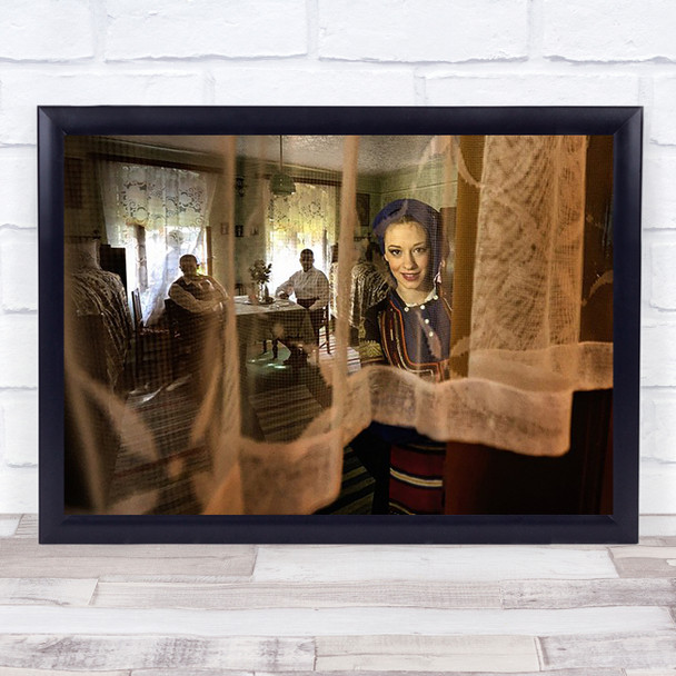 Girl From Ivanovo Smile Lips Eyes Waitress Table Curtain Restaurant Art Print