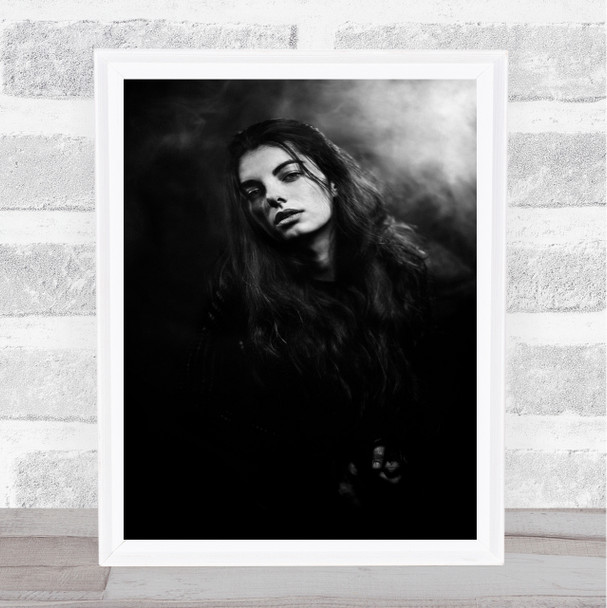 Monochrome Studio Girl Dark Smoke Otus Czech Republic Wall Art Print