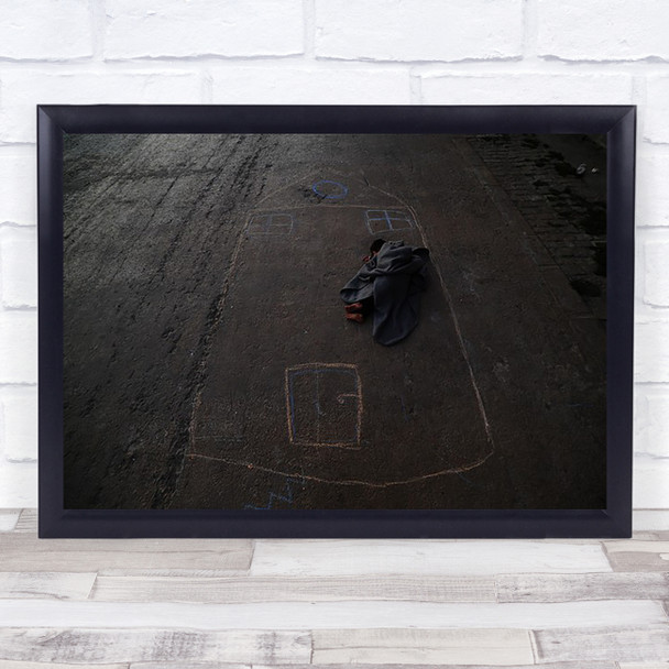 No Shelter Refugees Crisis War Displaced Shelter Families Children Art Print