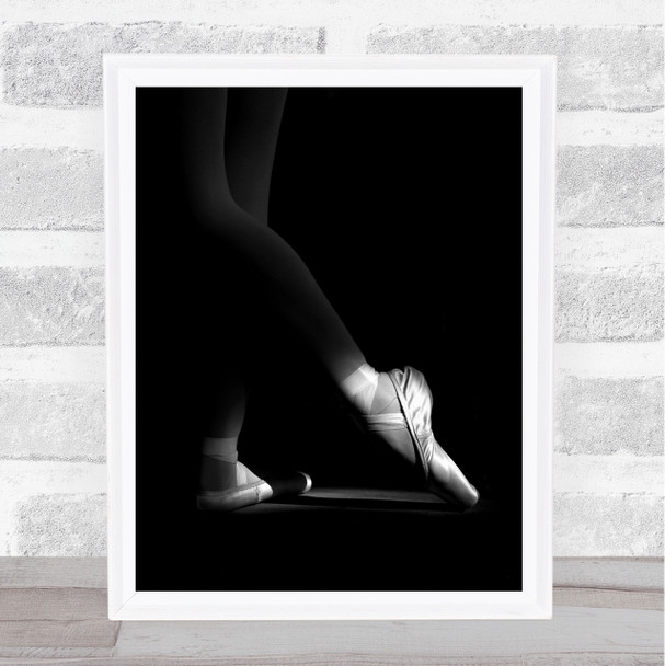 shadow Shoe Ballet Ballerina Black White Performance Wall Art Print