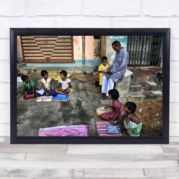 Street Education India People Travel Child School Student Wall Art Print