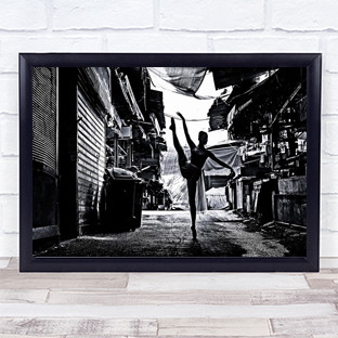 Street Performance Alley Ballet Ballerina Balance Gravity Flexible Art Print