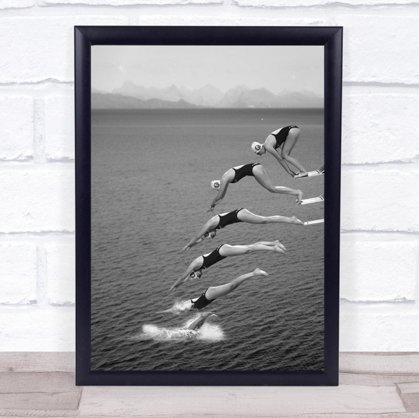 The Beauty Of Diving Action Sports Water Swim Speed Movement Wall Art Print