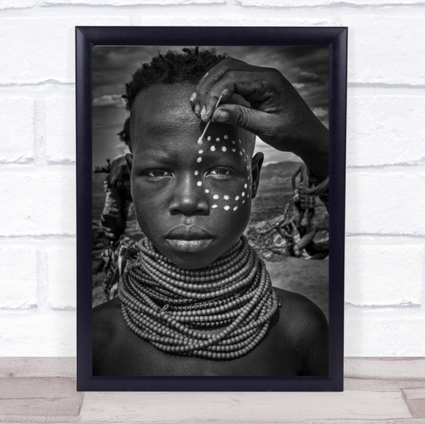 The Face Of A Karo Tribe Girl (Omo Valley-Ethiopia) Wall Art Print