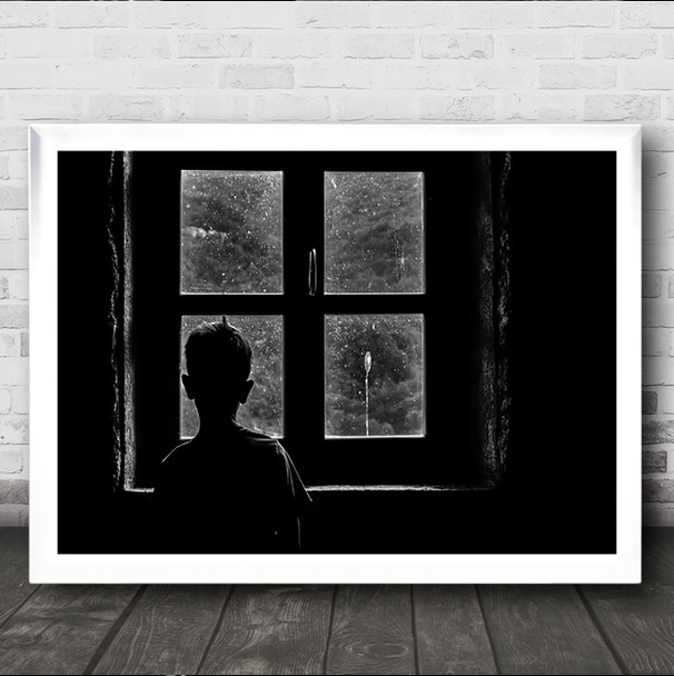 Tomorrow Window Boy Kid Child View Childhood Watching Looking Wall Art Print