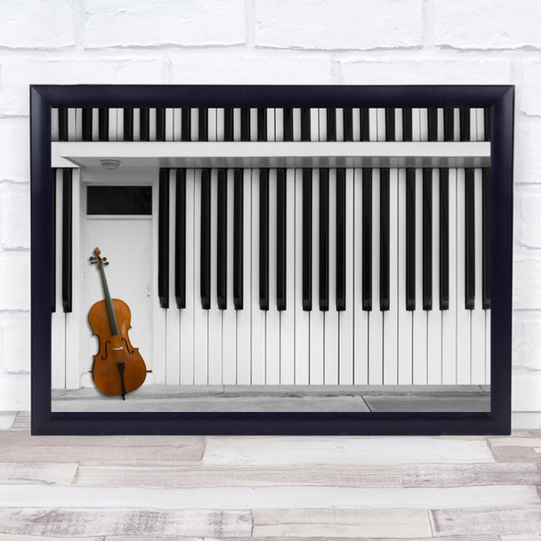 Cello Door Zebra Lines Stripes Piano Instrument Sound Music Violin Art Print