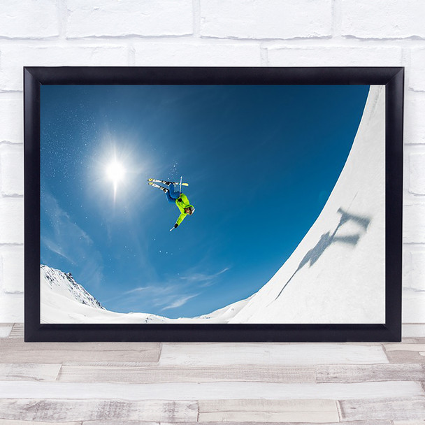 Backflip Action Sport Jump Flip Winter Snow Mountain Living Art Print