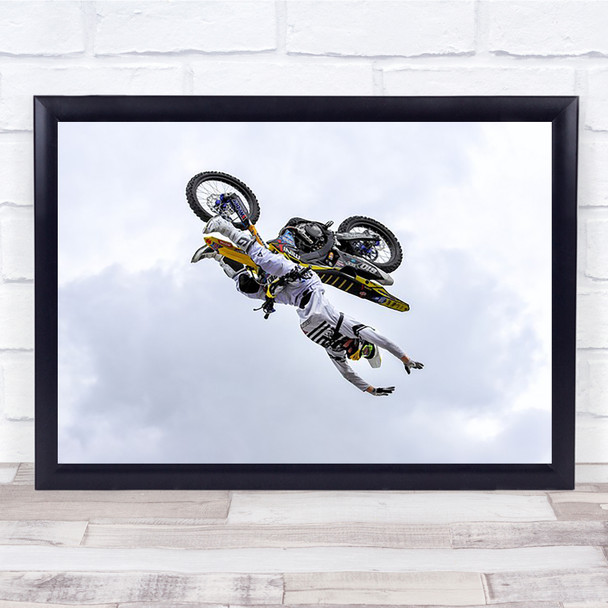 Freestyle Motocross Dirt bike Stunt Trick Flight Fly Flying Wall Art Print