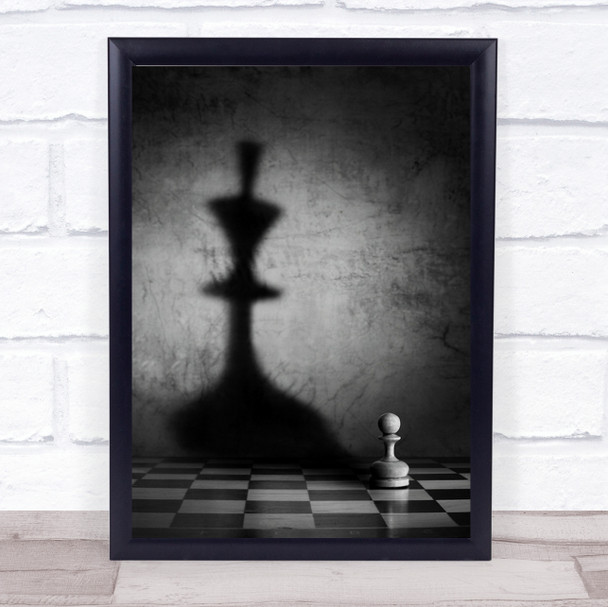 The Megalomania Chess Checkered Shadow Conceptual Shadow Game Wall Art Print
