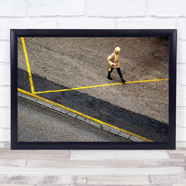 Conceptual Street Architecture Woman Winter Travelling Walking Art Print