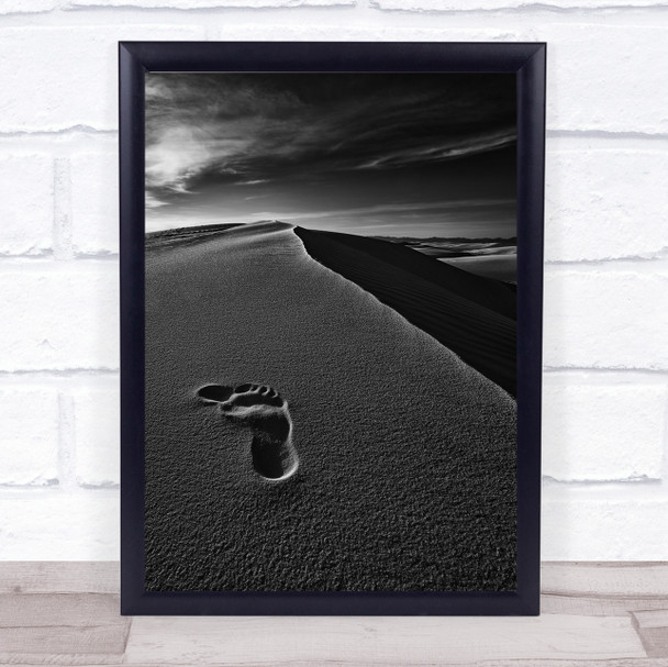 Here Foot Footprint Sand Dune Wall Art Print