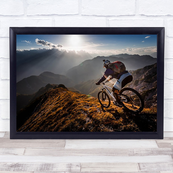 The Call Of Mountain Sport Action Bike Extreme Helmet Slope Wall Art Print