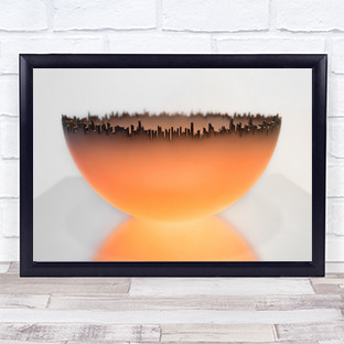 Bowl Skyline Egg Shell Corning Glass Museum Wall Art Print