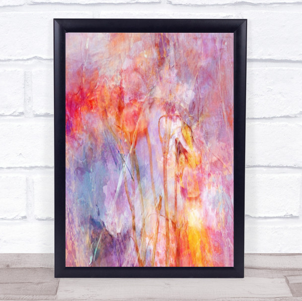 Flowers With Joy Colours Colourful Splash Abstract Graphic Paint Art Print