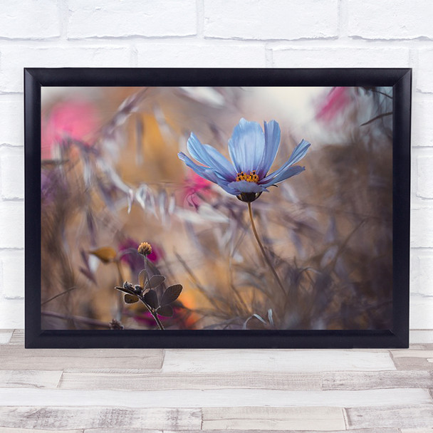 Flower Blue Summer Spring Wall Art Print