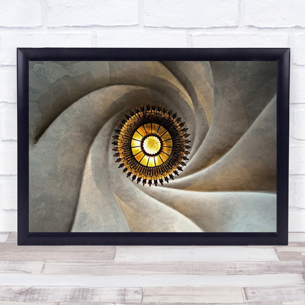 Architecture Ceiling Barcelona Spain Lamp Pattern Shapes Swirl Twirl Art Print