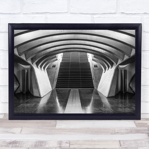 Architecture Concrete Stairs Industrial Steps Subway Train station Art Print