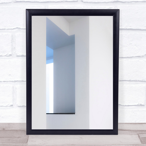 Blue View Architecture Lines Abstract Interior Wall Art Print