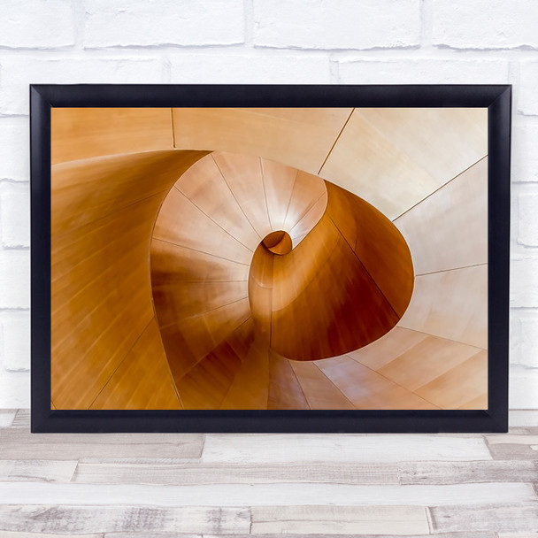 Goes Around Comes Architecture Modern Wooden Staircase Wall Art Print