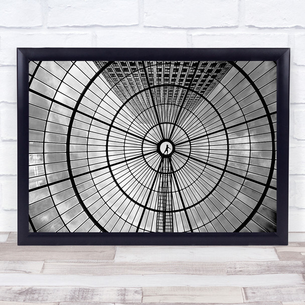 Look Up London Buildings Man Canary Wharf Perspective Geometry Shapes Art Print