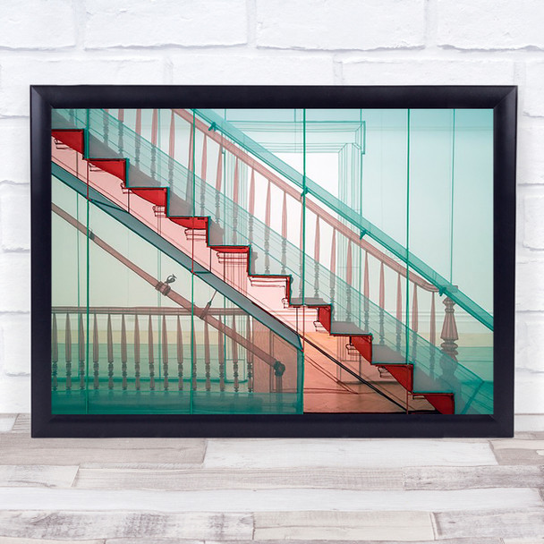 New York City loft Abstract Stairs Staircase Pastel Colour Stairwell Art Print