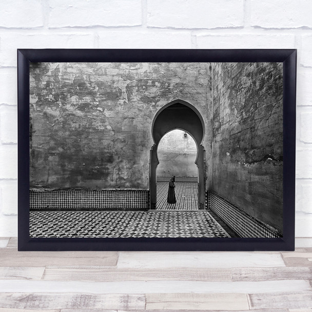 Old World Morocco Arches Arch History Jalaba Tiles Composition Wall Art Print