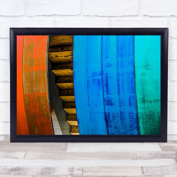 Portugal Aveiro Pastel Colour Colours Abstract Stadium Wall Art Print