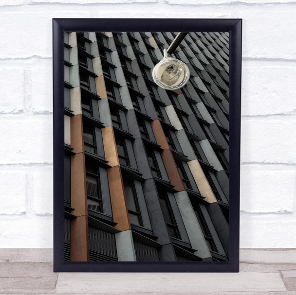 Ribbed Abstract Lines Architecture Grey Structure Modern Wall Art Print