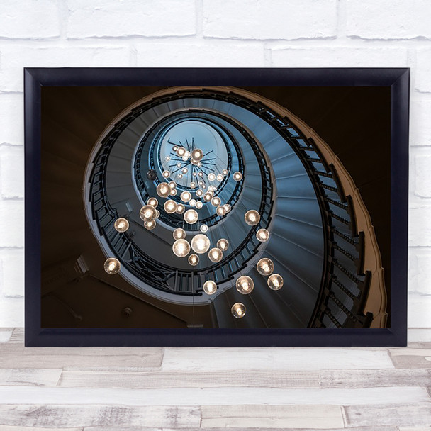 suspension Abstract Lines Geometry Curves Circle Staircase Wall Art Print