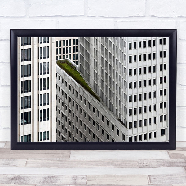 The Green Element Architecture Windows Abstract Rooftop Facade Wall Art Print